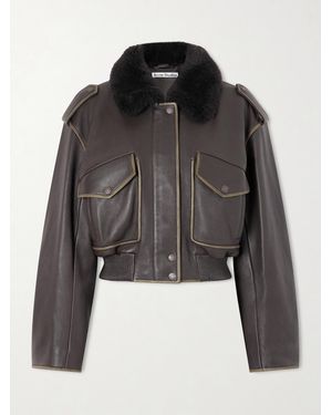 Acne Studios Shearling Bomber Jacket - Black