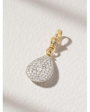 Lucy Delius Pear Pocket Watch Rhodium-Plated 14-Karat Diamond Charm - White