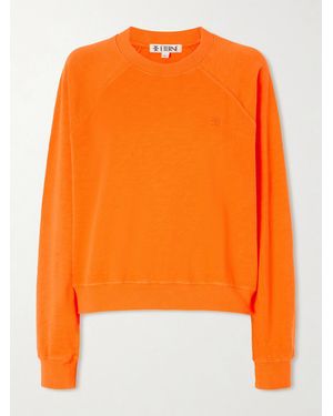 ÉTERNE Sonny Embroidered Cotton-Jersey Sweatshirt - Orange