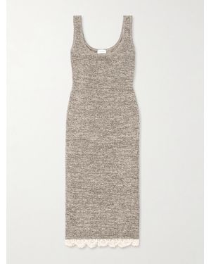 Magda Butrym Crochet-Trimmed Knitted Midi Dress - White
