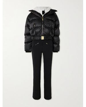 Bogner Aya Convertible Hooded Belted Quilted Recycled Down Ski Suit - Black