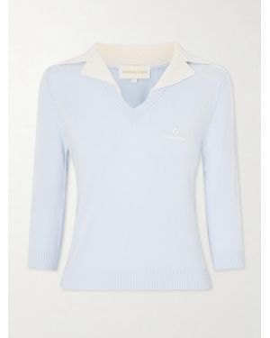 ShuShu/Tong Logo-Appliquéd Ribbed Wool Top - White