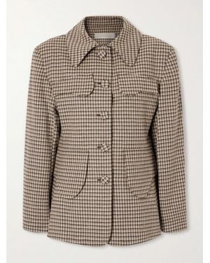 D'Estree Tamara Plaid Wool-Blend Blazer - Brown