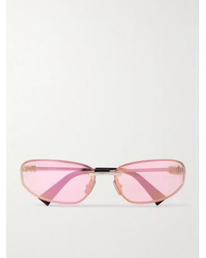 Miu Miu Rimless D-Frame-Tone Sunglasses - Pink