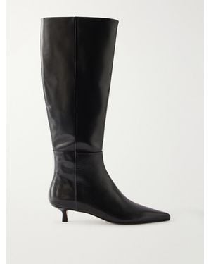 Aeyde Sabrina 35 Leather Knee-High Boots - Black