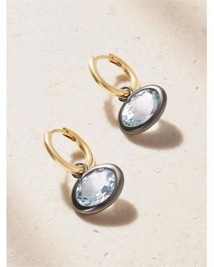 BY PARIAH Xl Orbit 14-Karat Recycled, Rhodium And Aquamarine Earrings - Natural