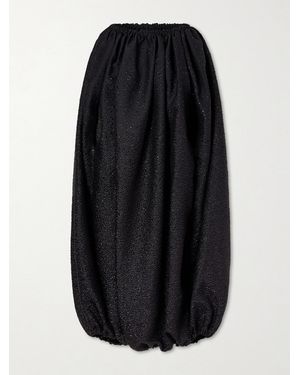 Comme des Garçons Gathered Cloqué Midi Dress - Black