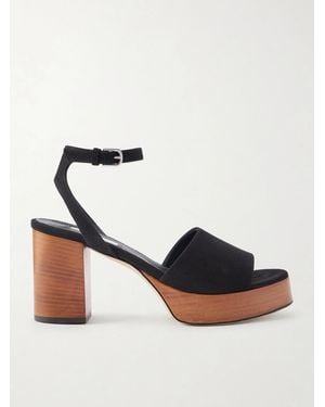 TOTEME Suede Platform Sandals - Black