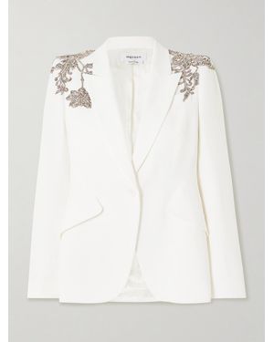 McQueen Embellished Crepe Blazer - White