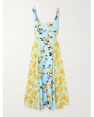 La Ligne Floral-Print Silk Maxi Dress - White