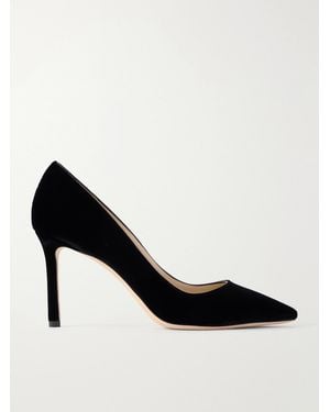 Jimmy Choo Romy 85 Velvet Pumps - Black