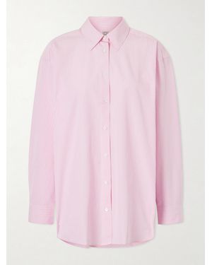 TOTEME Striped Organic Cotton-Poplin Shirt - Pink