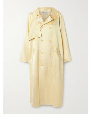 Abadia Doppelreihiger Trenchcoat Aus Glänzendem Twill - Mettallic
