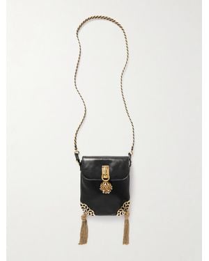 Chloé Château Treasures Schultertasche Aus Strukturiertem Leder Mit Verzierung - Weiß
