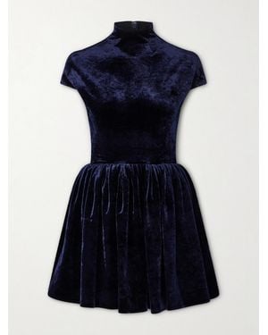 Alaïa Velvet Minidress - Blue