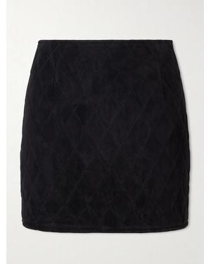 Blazé Milano Viva Coci Quilted Suede Mini Skirt - Schwarz