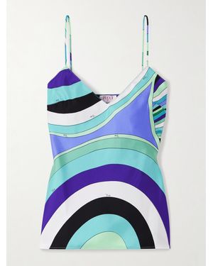 PUCCI Printed Silk-Twill Camisole - Blue