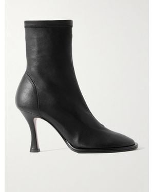 Neous Lea Stretch-Leather Ankle Boots - Black