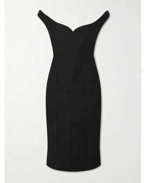 Calvin Klein Anita Schulterfreies Kleid Aus Einer Woll-Seidenmischung - Schwarz