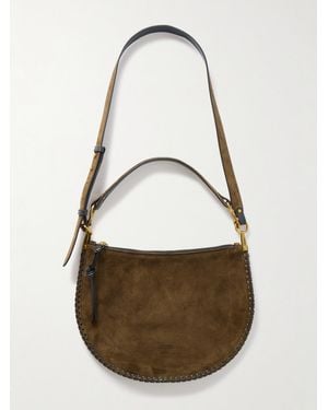 Isabel Marant Oskan Soft Schultertasche Aus Veloursleder Mit Details Im Überwendlichstich - Natur
