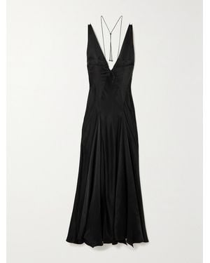 16Arlington Tauri Satin Midi Dress - Black