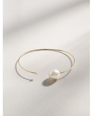 Mizuki 14-Karat, Pearl And Diamond Cuff - Natural