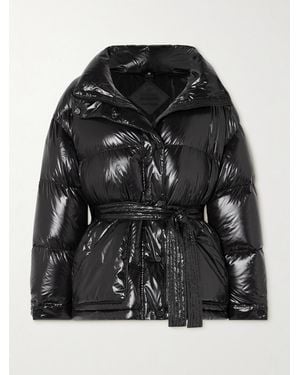 Perfect Moment Maya Hooded Belted Quilted Glossed-Shell Down Ski Jacket - Black