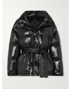 Perfect Moment Maya Hooded Belted Quilted Glossed-Shell Down Ski Jacket - Black