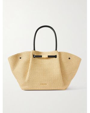 DeMellier New York Leather-Trimmed Raffia Tote - Natural