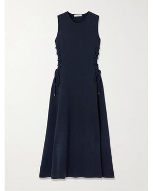 Max Mara Delfi Midikleid Aus Wolle Mit Schnürungen - Blau