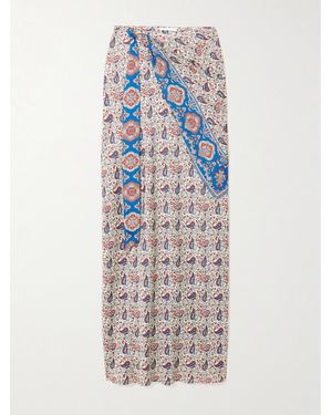 Rabanne Maxirock Aus Crêpe Mit Paisley-Muster Und Kette - Natur