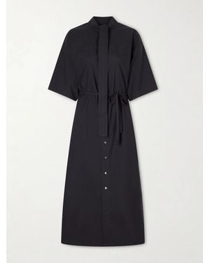 Lemaire Reversible Scarf-Detailed Cotton-Blend Midi Dress - Black