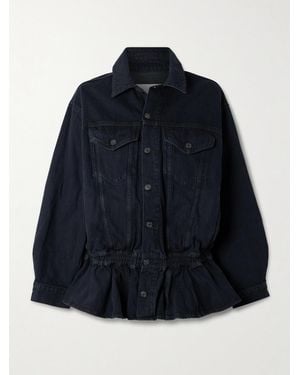 Agolde Rubik Denim Peplum Jacket - Blue
