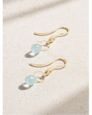 Melissa Joy Manning Boucles D'Oreilles En Or 14 Carats (585/1000) Recyclé, Aigues-Marines Et Diamants - Neutre