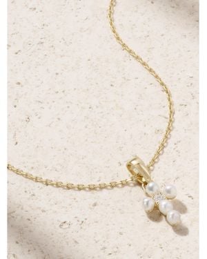 Mizuki 14-Karat, Pearl And Diamond Necklace - Natural