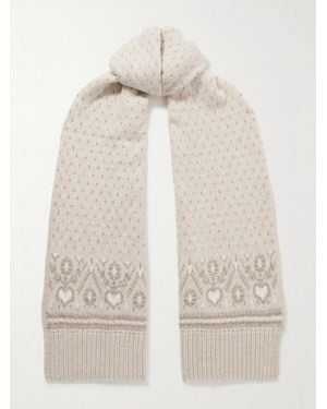KHAITE Lucerne Fair Isle Cashmere Scarf - Natural