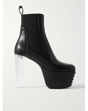 Rick Owens Minimal Grill Beatle Ankle Boots Aus Leder Mit Plateau - Schwarz