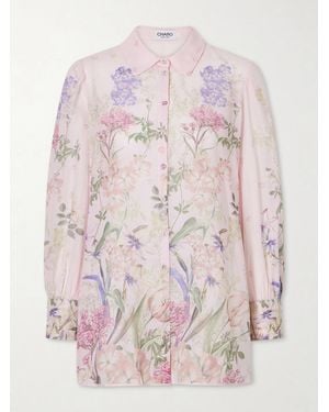 Charo Ruiz Aster Floral-Print Cotton-Blend Shirt - Pink