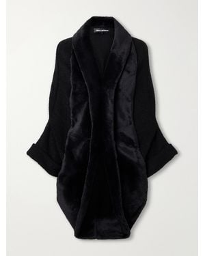 Junya Watanabe Plush-Trimmed Wool-Blend Felt Jacket - Black