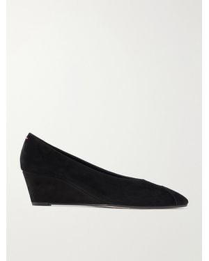 Aeyde Calea 55 Wedge Suede Court Shoes - Black