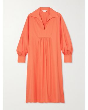 Max Mara Nupar Cotton-Poplin Midi Dress - Orange