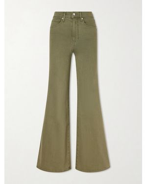 Veronica Beard Joplin High-Rise Flared Jeans - Green