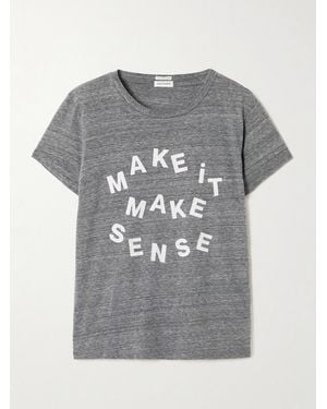 Mother The Boxy Goodie Goodie Printed Jersey T-Shirt - Gray