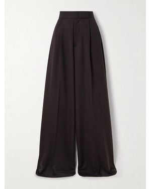 Sa Su Phi Bogart Hose Mit Weitem Bein Aus Wolle Mit Falten - Blau