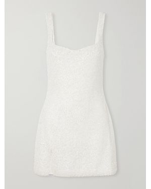 Clio Peppiatt Venus Beaded Tulle Mini Dress - White