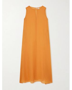 Leset Niko Ramie-Gauze Maxi Dress - Orange