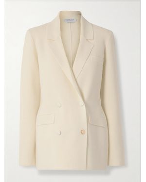 Gabriela Hearst Bowen Double-Breasted Knitted Wool Blazer - Natural