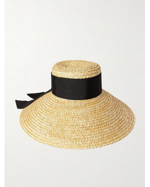 Eugenia Kim Mirabel Grosgrain-Trimmed Straw Sunhat - Multicolour