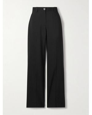 Veronica de Piante Avery Grain De Poudre Wool Wide-Leg Trousers - Black