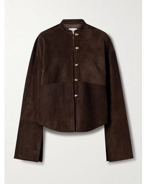 Adam Lippes Rhys Paneled Suede Jacket - Brown